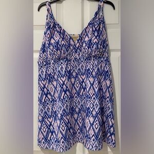 Swimsuits for All Blue and Pink Patterned Women's bathing top/dress